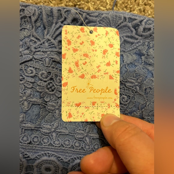 NWT Free People Size (12) Periwinkle Strapless Lace Dress - Picture 5 of 12